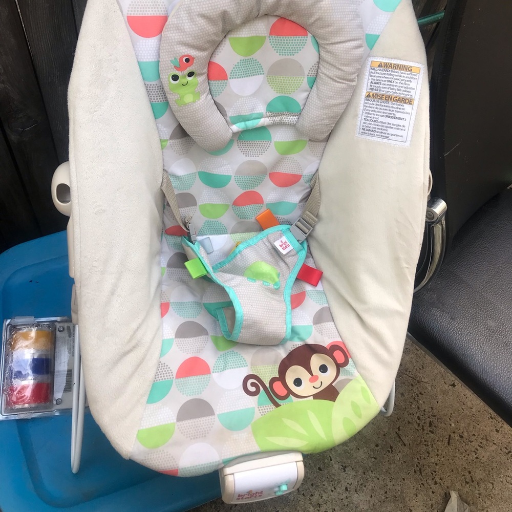 Bright Starts Whimsical  Baby Bouncer Seat with Soothing Vibration and Music